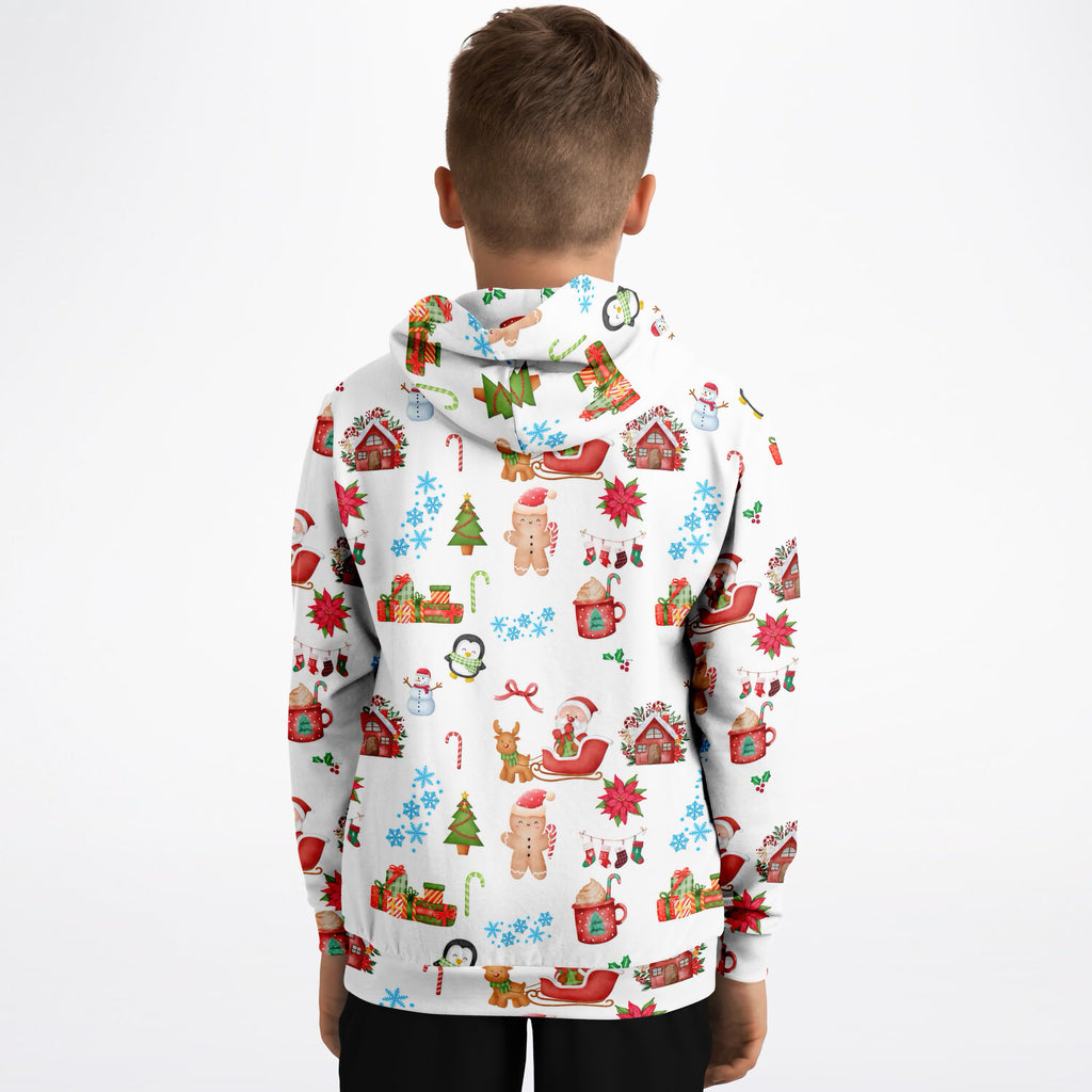 Kids Christmas Hoodie – Ultra Comfy & Stretchy, Cozy Fleece or Lightweight Sports Fabric, Double-Layer Hood & Kangaroo Pocket
