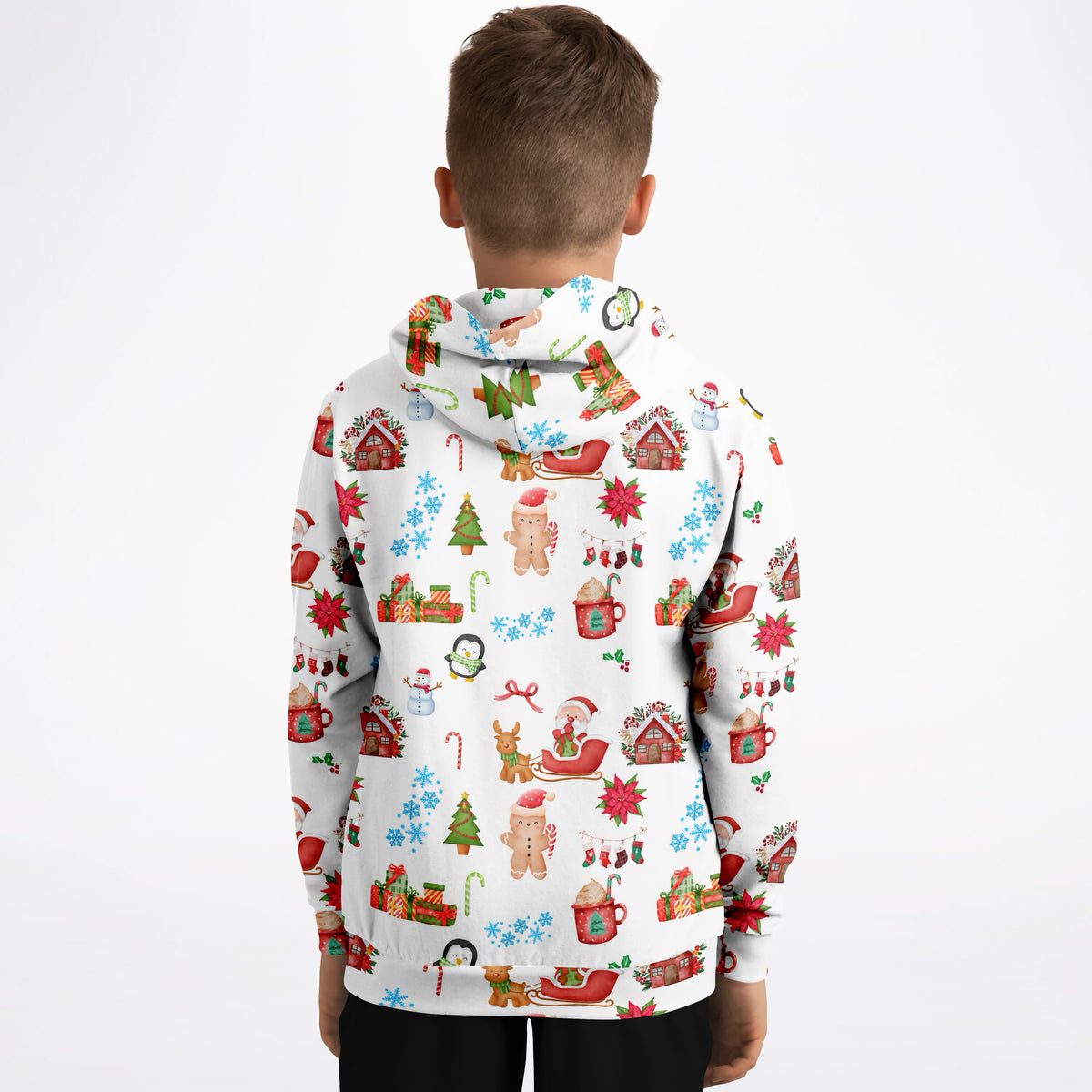 Kids Christmas Hoodie – Ultra Comfy & Stretchy, Cozy Fleece or Lightweight Sports Fabric, Double-Layer Hood & Kangaroo Pocket
