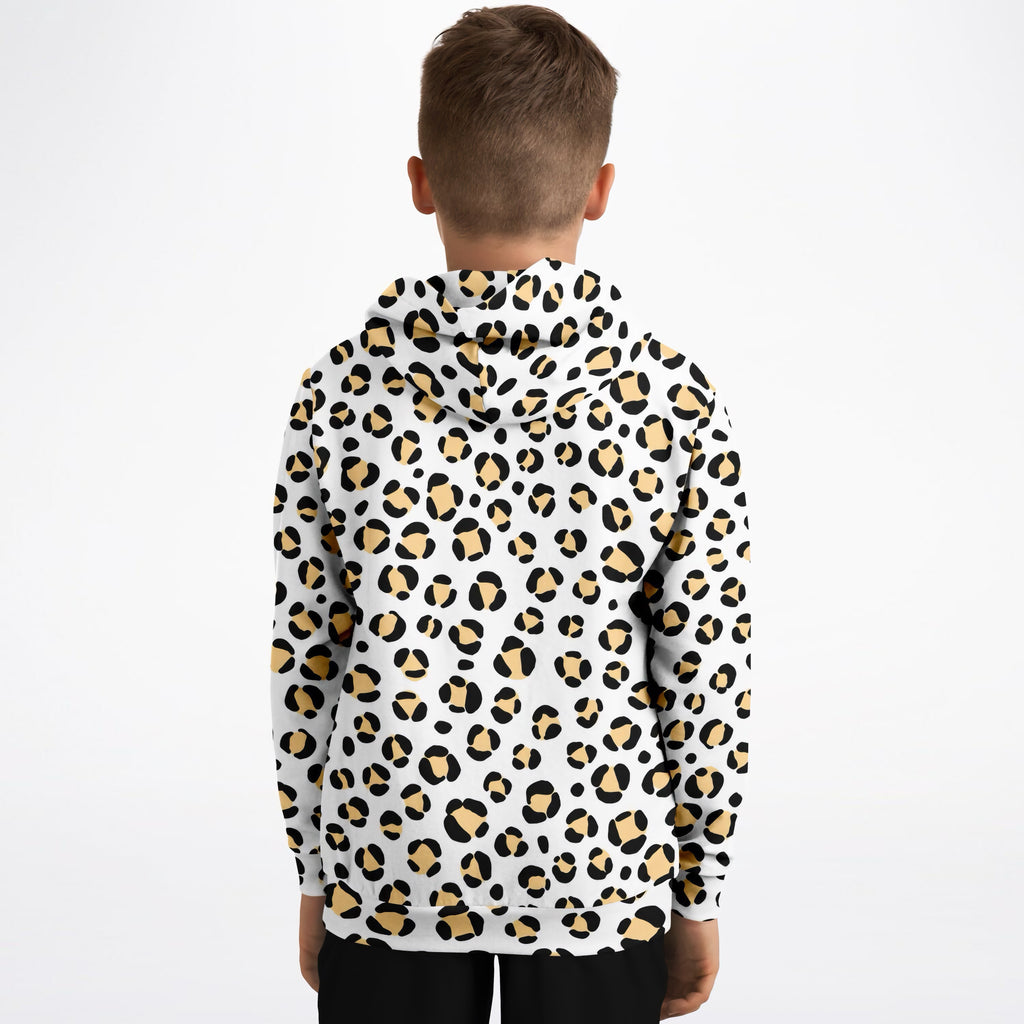 Girls Yellow Leopard Print Hoodie – Ultra Comfy & Stretchy, Cozy Fleece or Lightweight Sports Fabric, Double-Layer Hood & Kangaroo Pocket