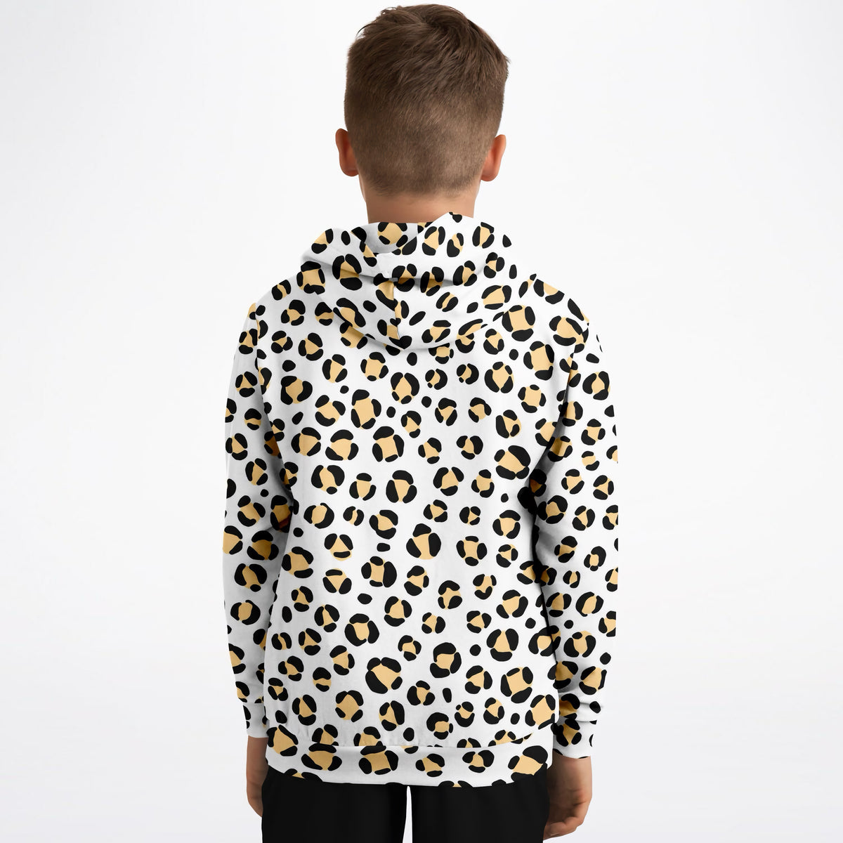 Girls Yellow Leopard Print Hoodie – Ultra Comfy & Stretchy, Cozy Fleece or Lightweight Sports Fabric, Double-Layer Hood & Kangaroo Pocket