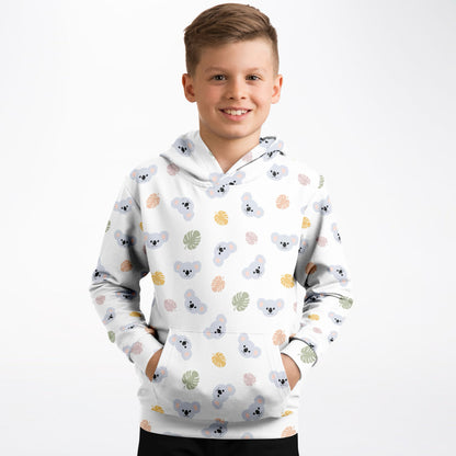 Kids Koala Bear Hoodie – Cozy Cotton Fleece or Lightweight Sports Fabric