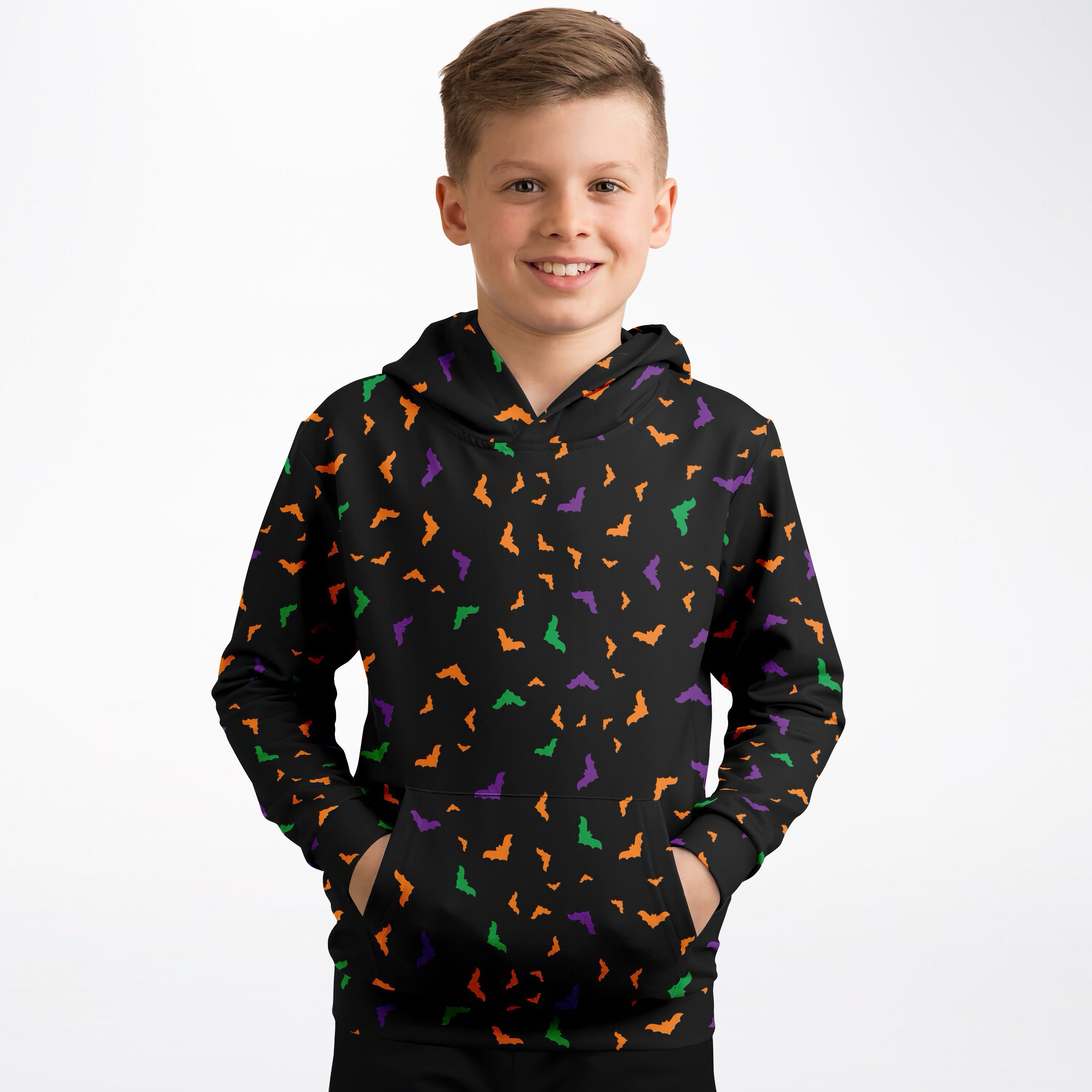 Kids Halloween Bat Hoodie – Cozy Cotton Fleece or Lightweight Sports Fabric