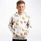 Kids Chicken Hoodie – Cozy Cotton Fleece or Lightweight Sports Fabric