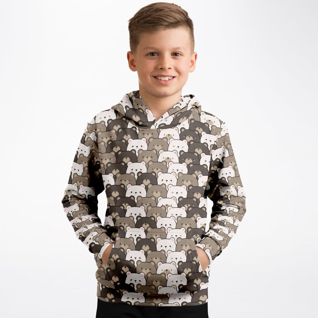 Kids Bear Face Hoodie – Ultra Comfy & Stretchy, Cozy Fleece or Lightweight Sports Fabric, Double-Layer Hood & Kangaroo Pocket
