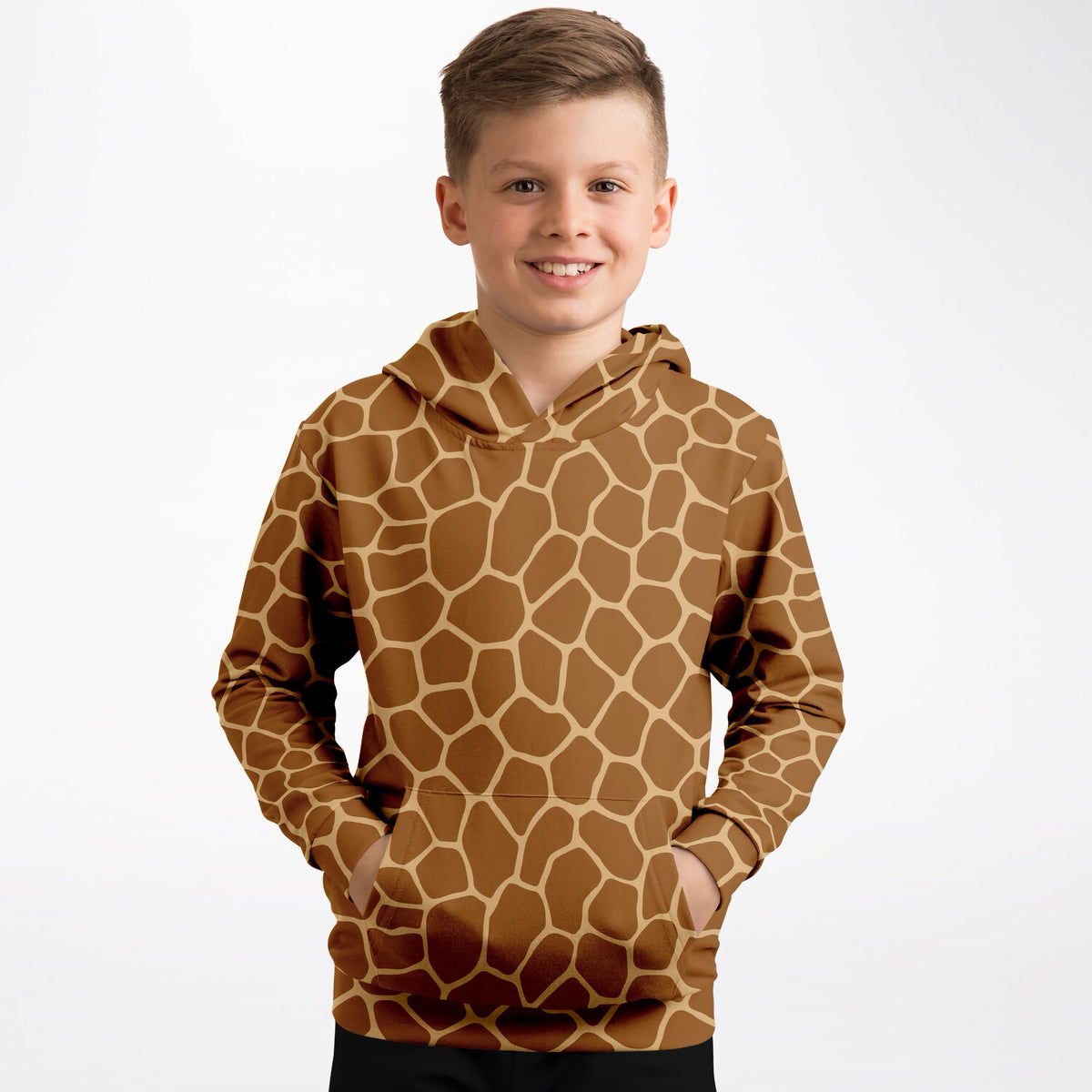 Kids Giraffe Print Hoodie – Ultra Comfy & Stretchy, Cozy Fleece or Lightweight Sports Fabric, Double-Layer Hood & Kangaroo Pocket