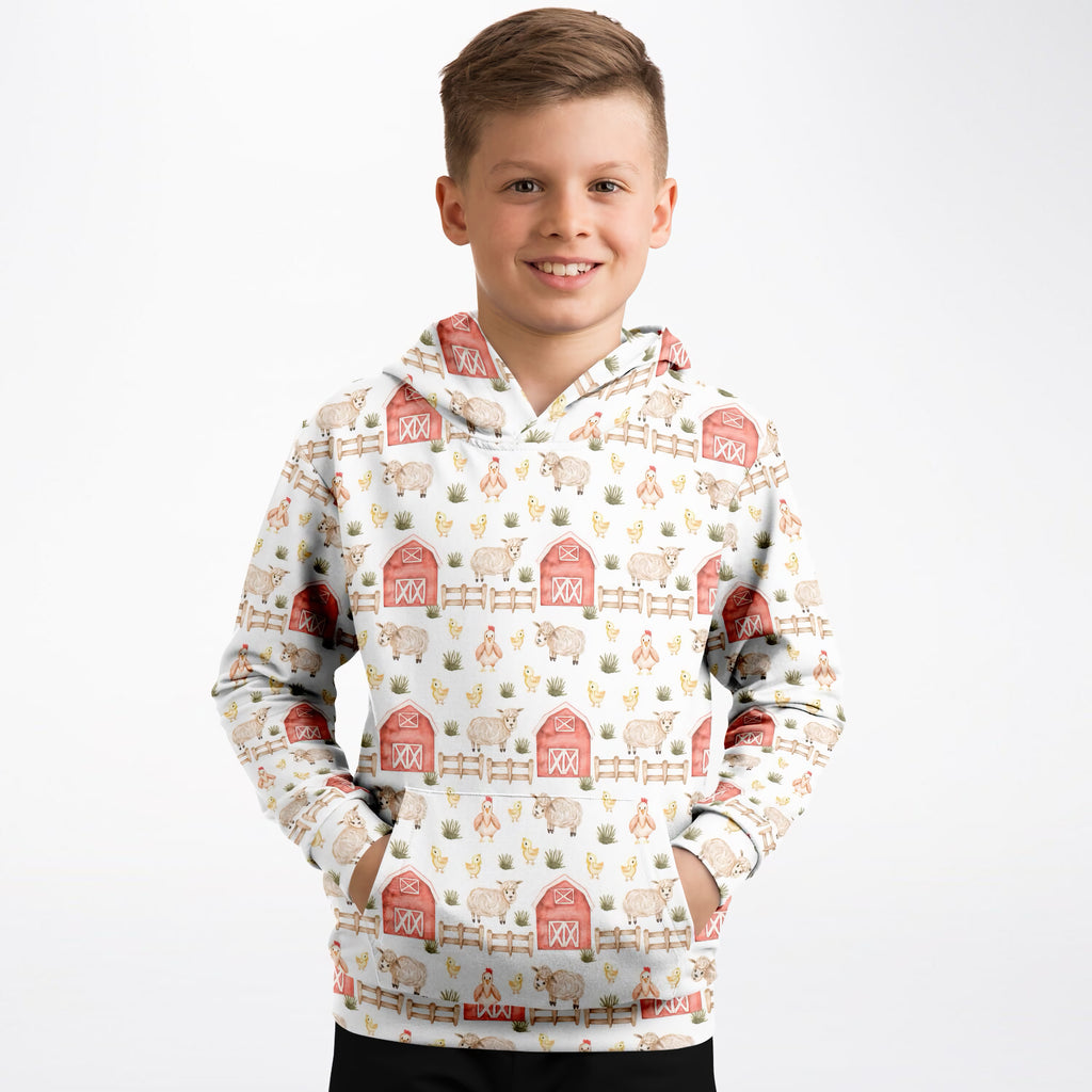 Kids Cute Farm Animal Hoodie – Ultra Comfy & Stretchy, Cozy Fleece or Lightweight Sports Fabric, Double-Layer Hood & Kangaroo Pocket