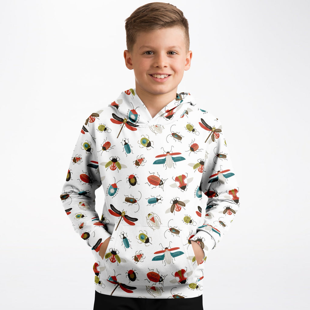 Kids Colorful Bugs Hoodie – Ultra Comfy & Stretchy, Cozy Fleece or Lightweight Sports Fabric, Double-Layer Hood & Kangaroo Pocket