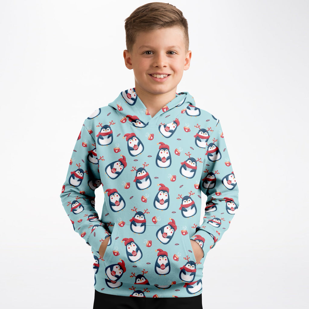 Kids Reindeer Penguin Hoodie – Ultra Comfy & Stretchy, Cozy Fleece or Lightweight Sports Fabric, Double-Layer Hood & Kangaroo Pocket