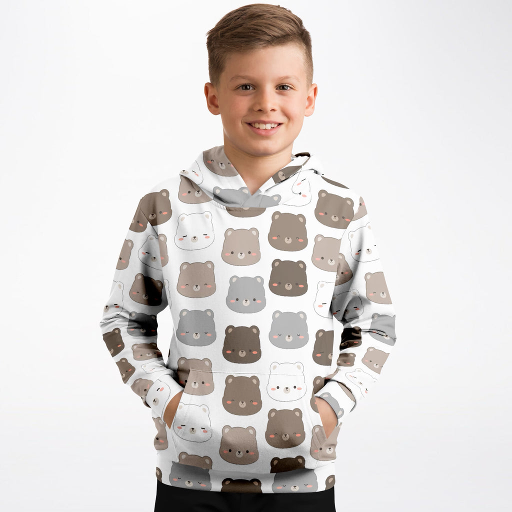 Kids Cute Bear Hoodie – Ultra Comfy & Stretchy, Cozy Fleece or Lightweight Sports Fabric, Double-Layer Hood & Kangaroo Pocket