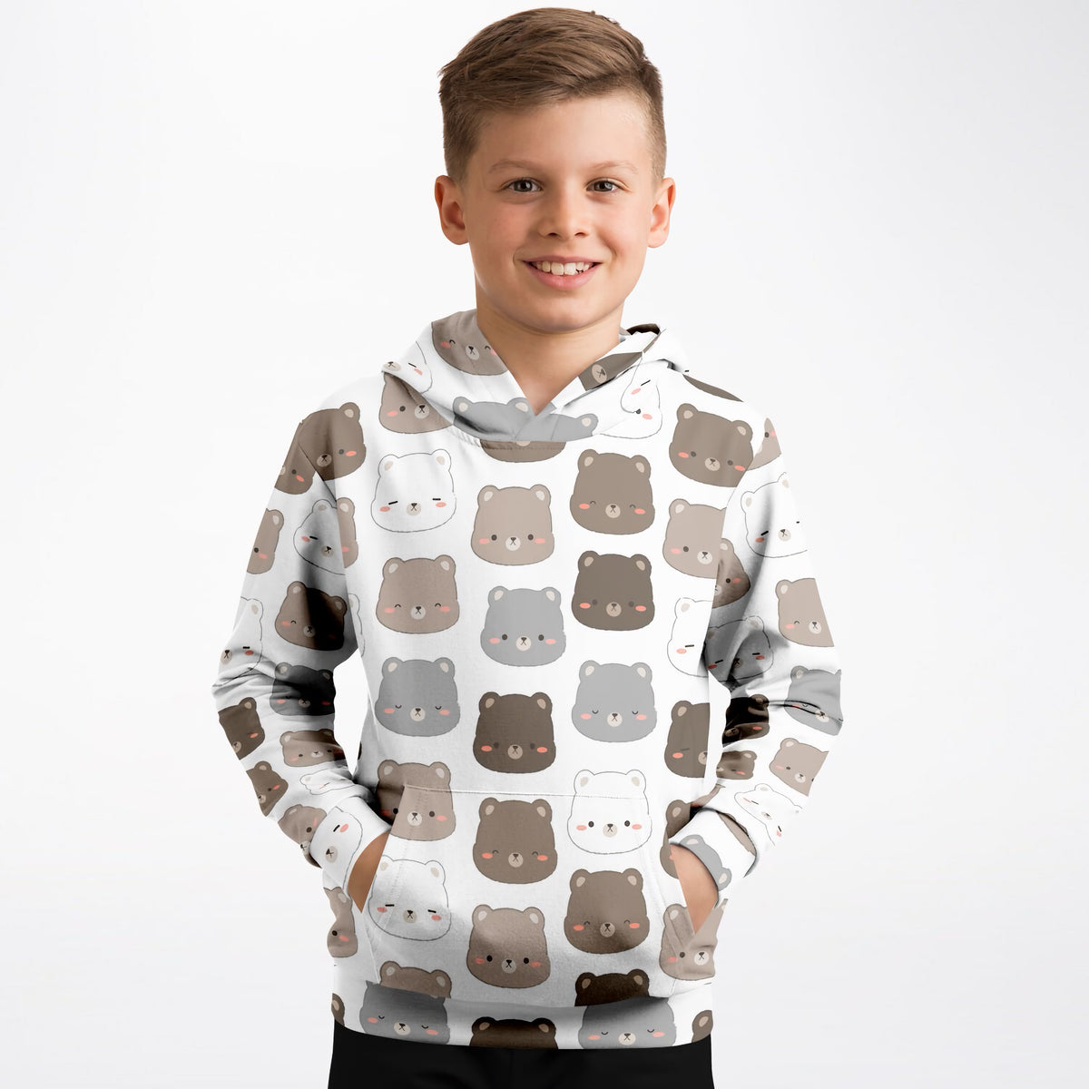 Kids Cute Bear Hoodie – Ultra Comfy & Stretchy, Cozy Fleece or Lightweight Sports Fabric, Double-Layer Hood & Kangaroo Pocket
