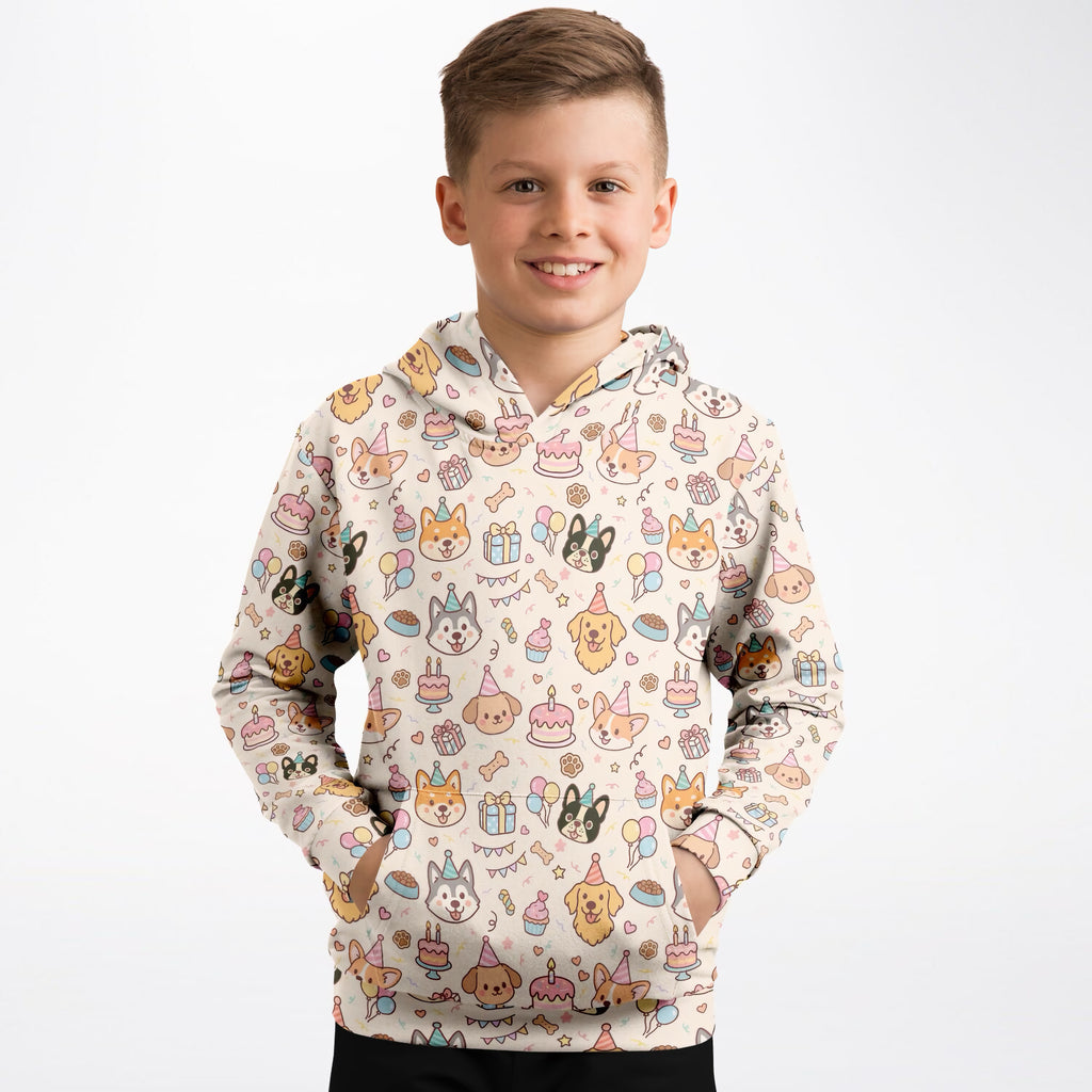 Kids Puppy Birthday Hoodie – Ultra Comfy & Stretchy, Cozy Fleece or Lightweight Sports Fabric, Double-Layer Hood & Kangaroo Pocket
