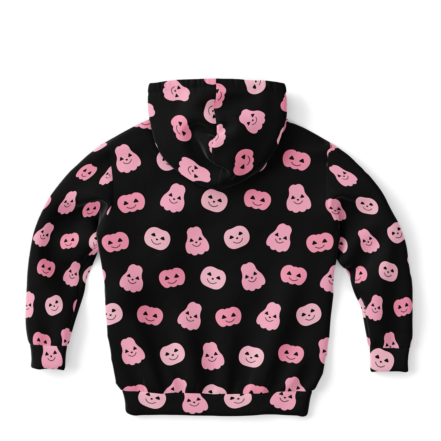 Girls Pink Pumpkins Halloween Hoodie – Cozy Cotton Fleece or Lightweight Sports Fabric