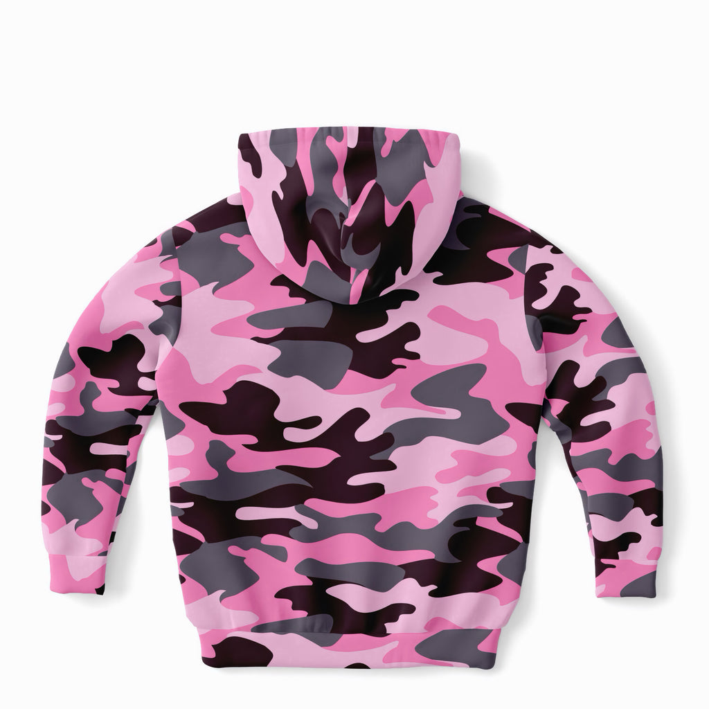 Girls Pink Camouflage Hoodie – Ultra Comfy & Stretchy, Cozy Fleece or Lightweight Sports Fabric, Double-Layer Hood & Kangaroo Pocket