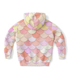 Girls Pink Mermaid Hoodie – Cozy Cotton Fleece or Lightweight Sports Fabric