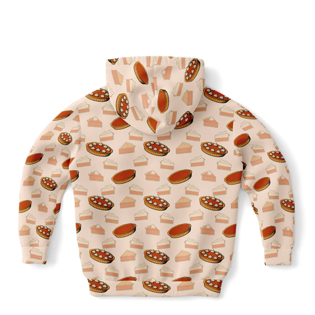 Kids Pumpkin Pie Thanksgiving Hoodie – Cozy Cotton Fleece or Lightweight Sports Fabric