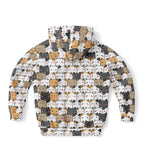 Girls Kawaii Cat Hoodie – Cozy Cotton Fleece or Lightweight Sports Fabric