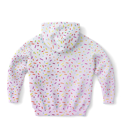 Girls Colorful Sprinkles Hoodie – Cozy Cotton Fleece or Lightweight Sports Fabric