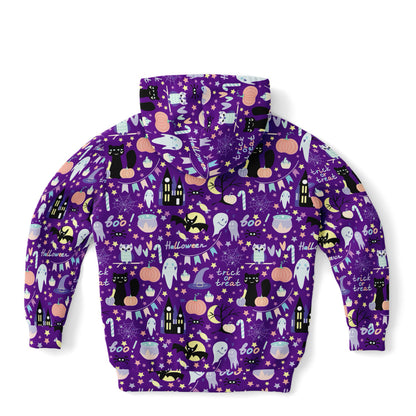 Kids Spooky Halloween Hoodie – Cozy Cotton Fleece or Lightweight Sports Fabric