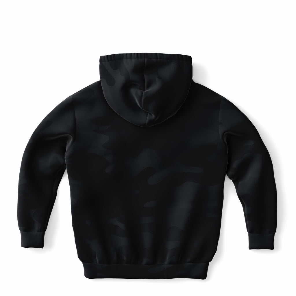 Kids Black Camouflage Hoodie – Ultra Comfy & Stretchy, Cozy Fleece or Lightweight Sports Fabric, Double-Layer Hood & Kangaroo Pocket