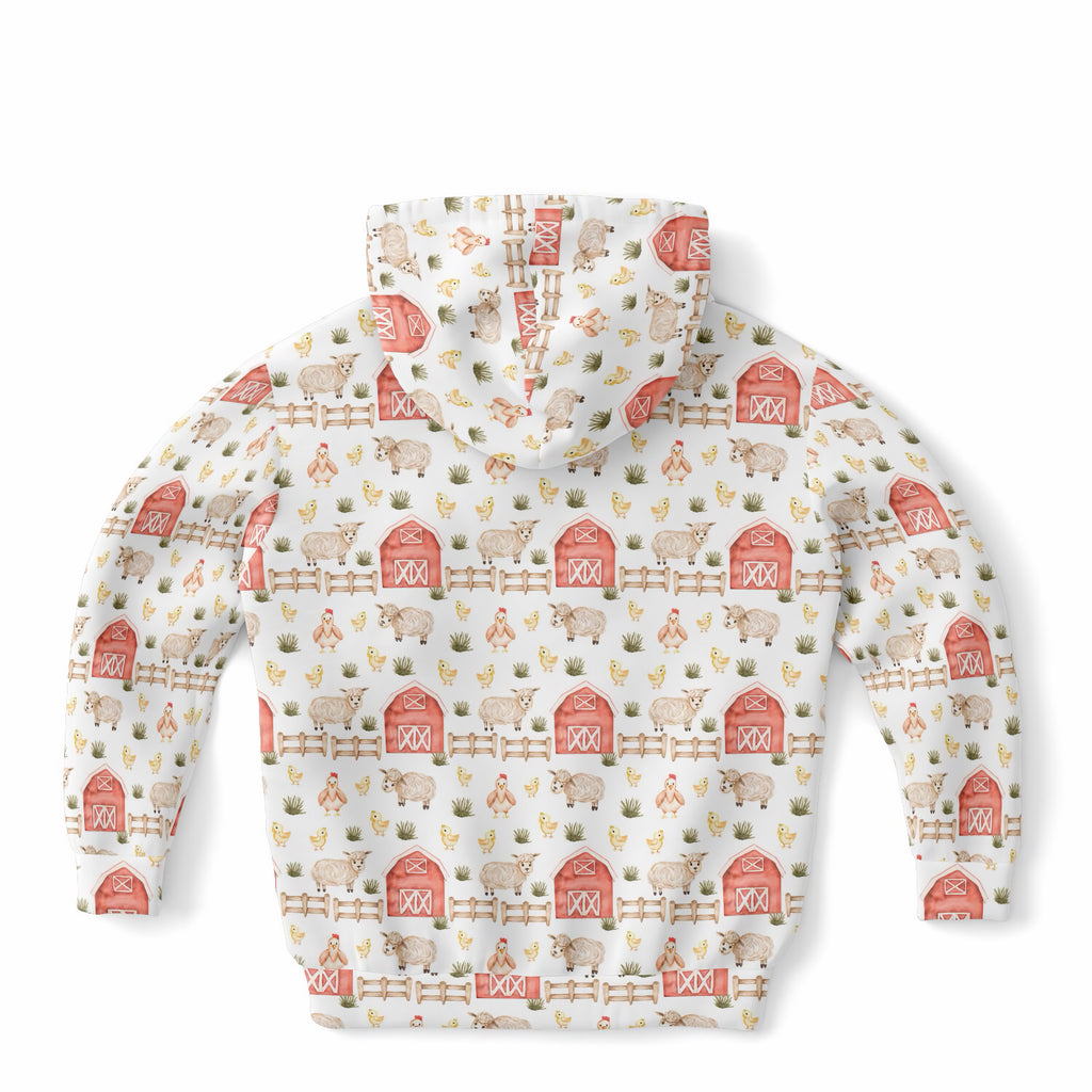 Kids Cute Farm Animal Hoodie – Ultra Comfy & Stretchy, Cozy Fleece or Lightweight Sports Fabric, Double-Layer Hood & Kangaroo Pocket