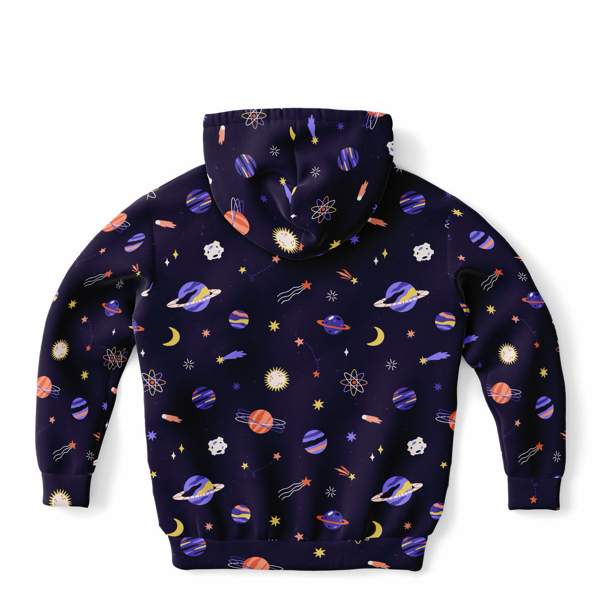 Girls Purple Outer Space Galaxy Hoodie – Ultra Comfy & Stretchy, Cozy Fleece or Lightweight Sports Fabric, Double-Layer Hood & Kangaroo Pocket