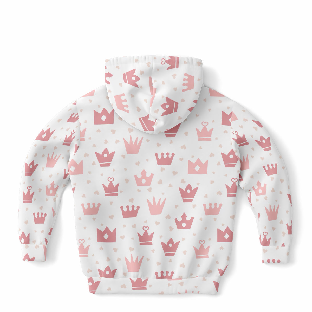 Girls Princess Crowns Hoodie – Ultra Comfy & Stretchy, Cozy Fleece or Lightweight Sports Fabric, Double-Layer Hood & Kangaroo Pocket