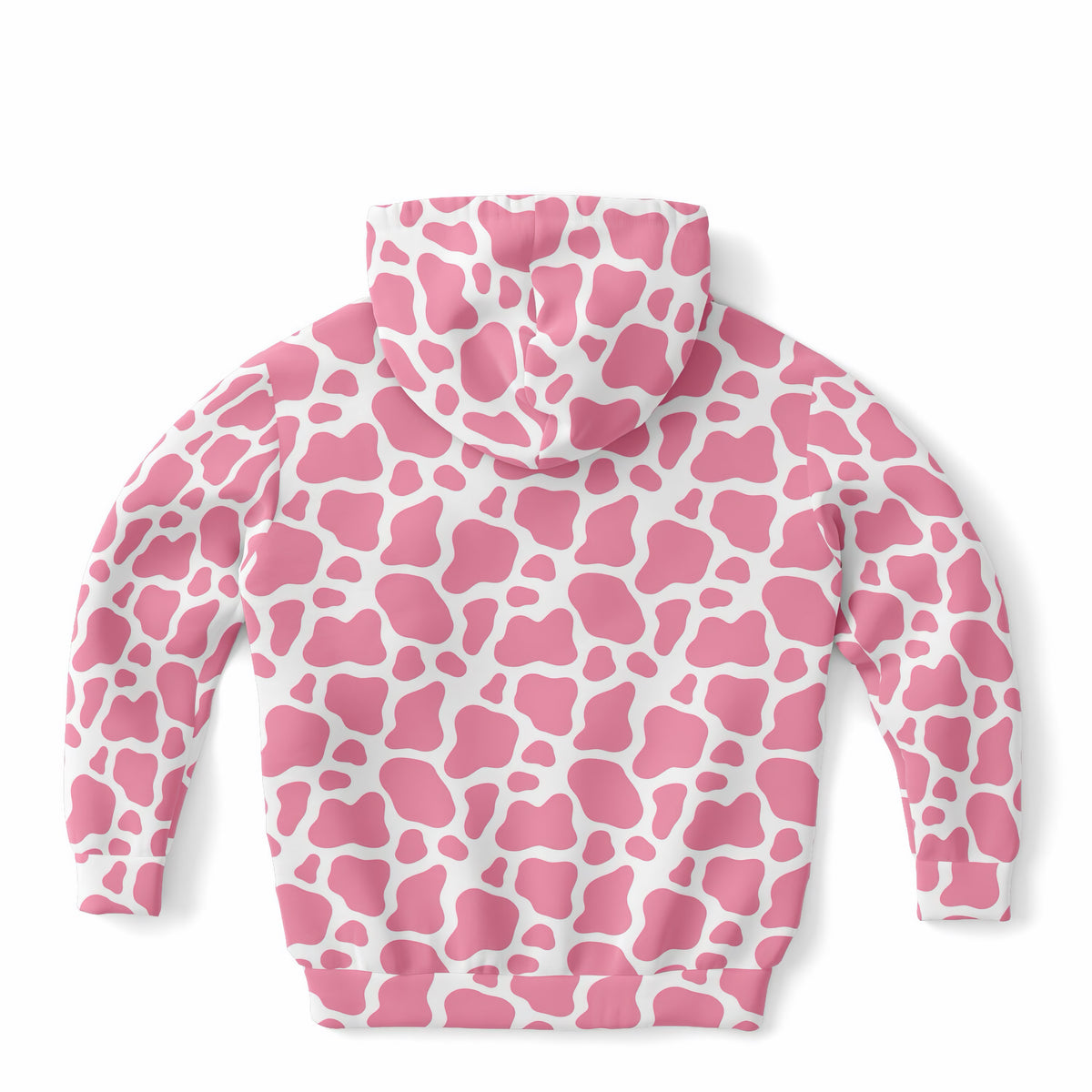 Girls Pink Cow Print Hoodie – Ultra Comfy & Stretchy, Cozy Fleece or Lightweight Sports Fabric, Double-Layer Hood & Kangaroo Pocket