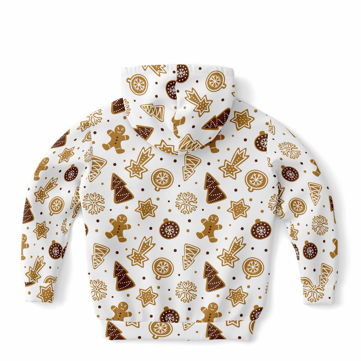 Kids Gingerbread Cookies Christmas Hoodie – Ultra Comfy & Stretchy, Cozy Fleece or Lightweight Sports Fabric, Double-Layer Hood & Kangaroo Pocket