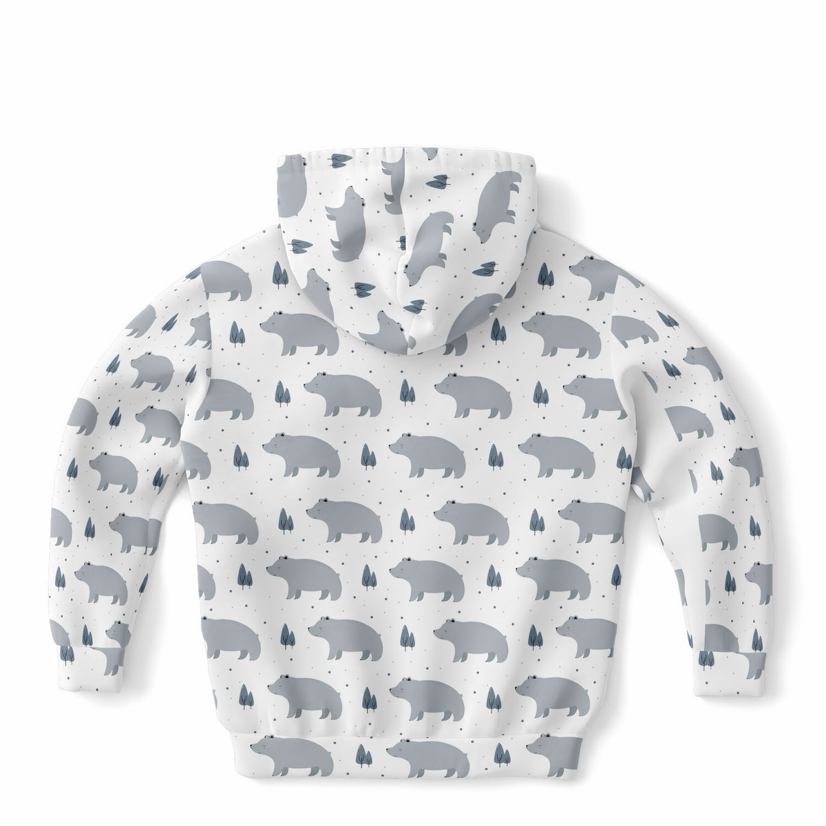 Kids Polar Bear Hoodie – Ultra Comfy & Stretchy, Cozy Fleece or Lightweight Sports Fabric, Double-Layer Hood & Kangaroo Pocket