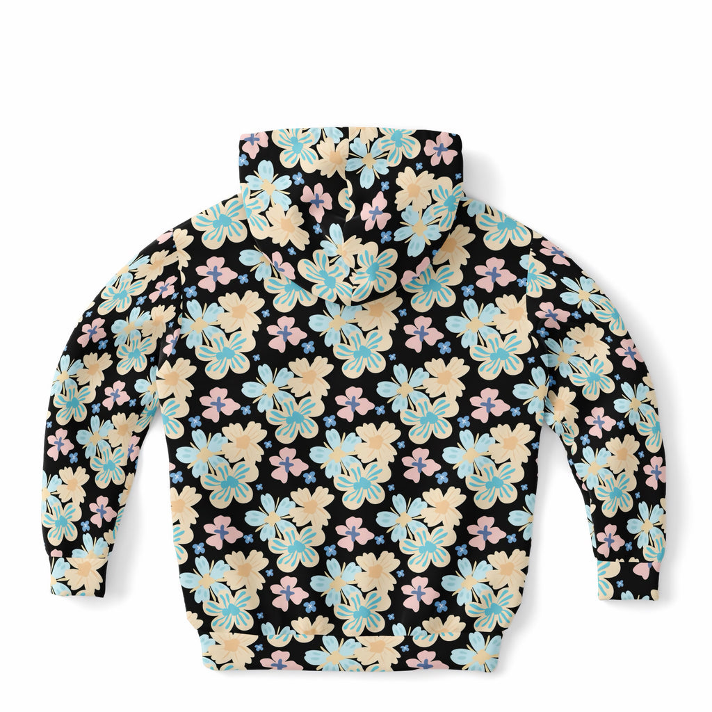 Girls Colorful Daisy Tropical Floral Hoodie – Ultra Comfy & Stretchy, Cozy Fleece or Lightweight Sports Fabric, Double-Layer Hood & Kangaroo Pocket