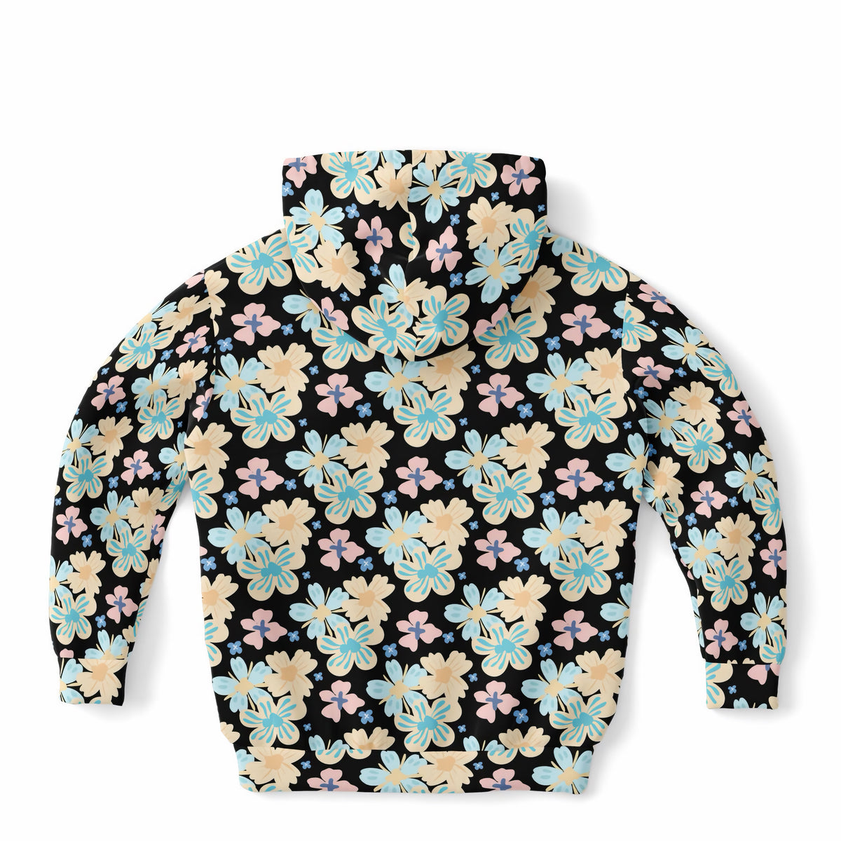 Girls Colorful Daisy Tropical Floral Hoodie – Ultra Comfy & Stretchy, Cozy Fleece or Lightweight Sports Fabric, Double-Layer Hood & Kangaroo Pocket
