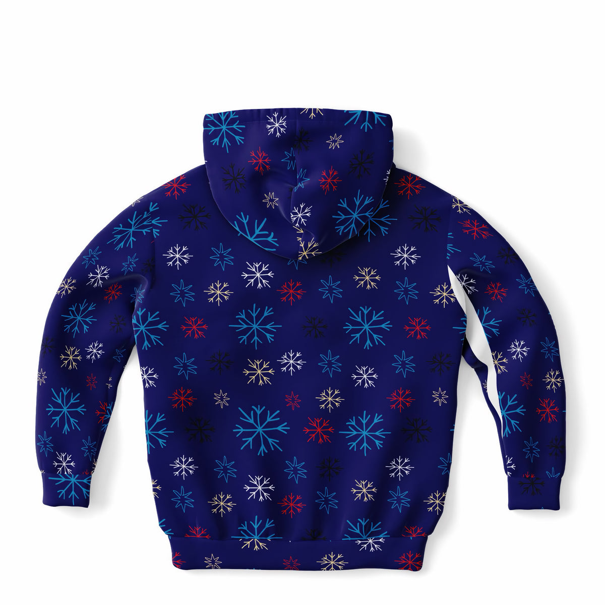 Kids Colorful Blue Snowflake Hoodie – Ultra Comfy & Stretchy, Cozy Fleece or Lightweight Sports Fabric, Double-Layer Hood & Kangaroo Pocket