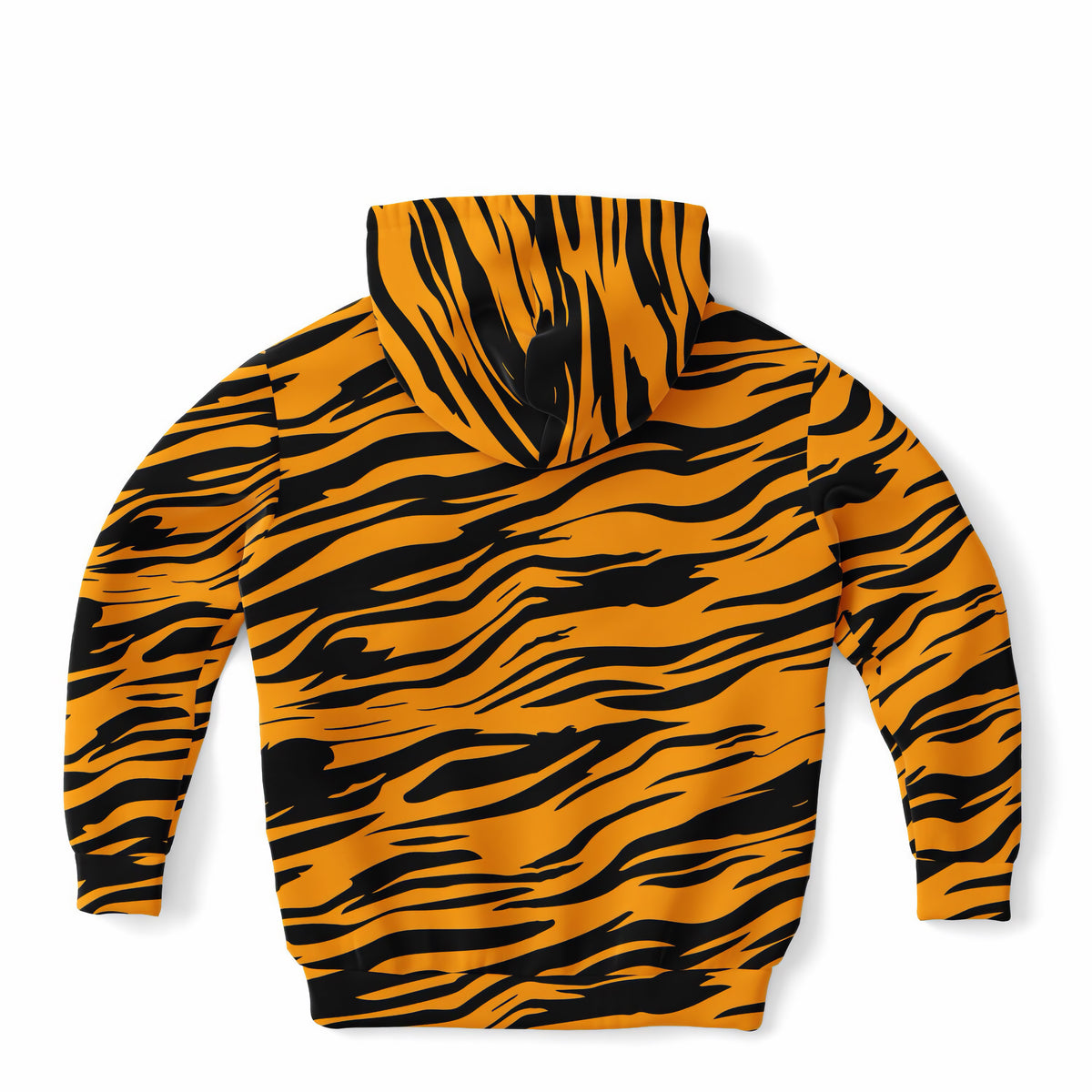 Kids Orange Tiger Stripe Hoodie – Ultra Comfy & Stretchy, Cozy Fleece or Lightweight Sports Fabric, Double-Layer Hood & Kangaroo Pocket