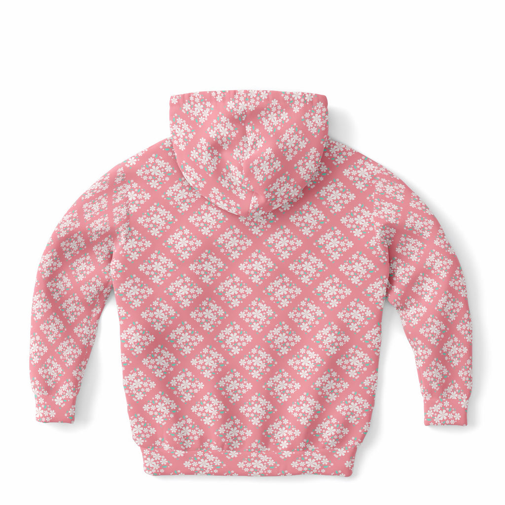 Girls Daisy Flower Clusters Hoodie – Ultra Comfy & Stretchy, Cozy Fleece or Lightweight Sports Fabric, Double-Layer Hood & Kangaroo Pocket