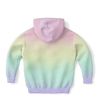 Girls Pastel Rainbow Hoodie – Cozy Cotton Fleece or Lightweight Sports Fabric