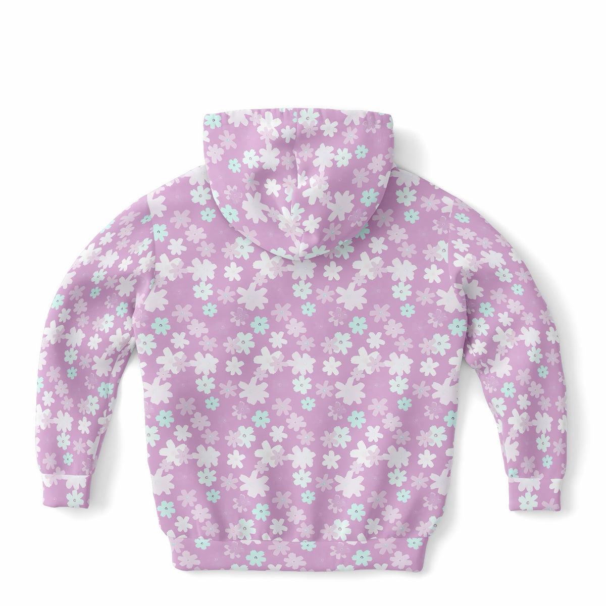 Girls Lavender Purple Floral Hoodie – Ultra Comfy & Stretchy, Cozy Fleece or Lightweight Sports Fabric, Double-Layer Hood & Kangaroo Pocket