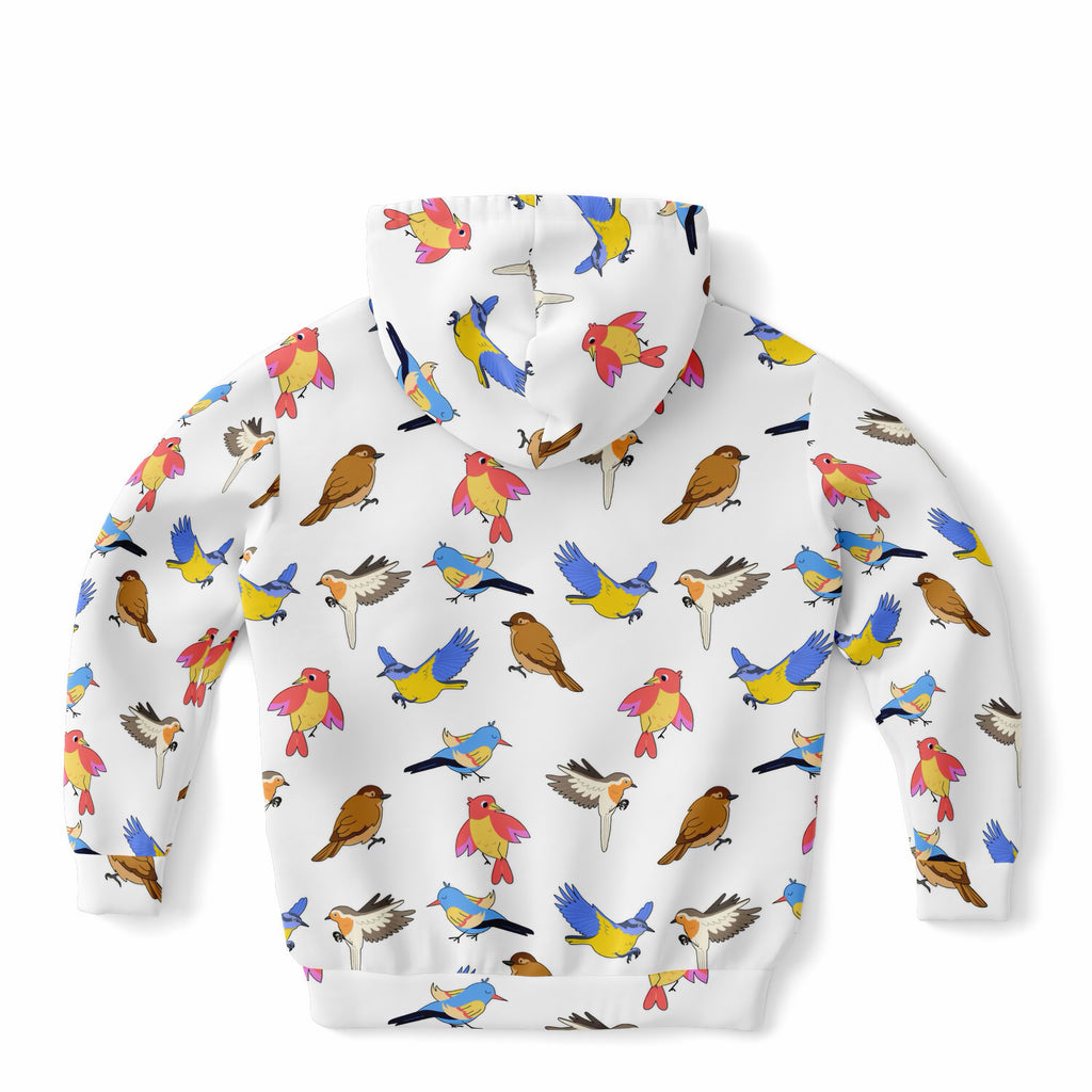 Kids Colorful Bird Hoodie – Ultra Comfy & Stretchy, Cozy Fleece or Lightweight Sports Fabric, Double-Layer Hood & Kangaroo Pocket