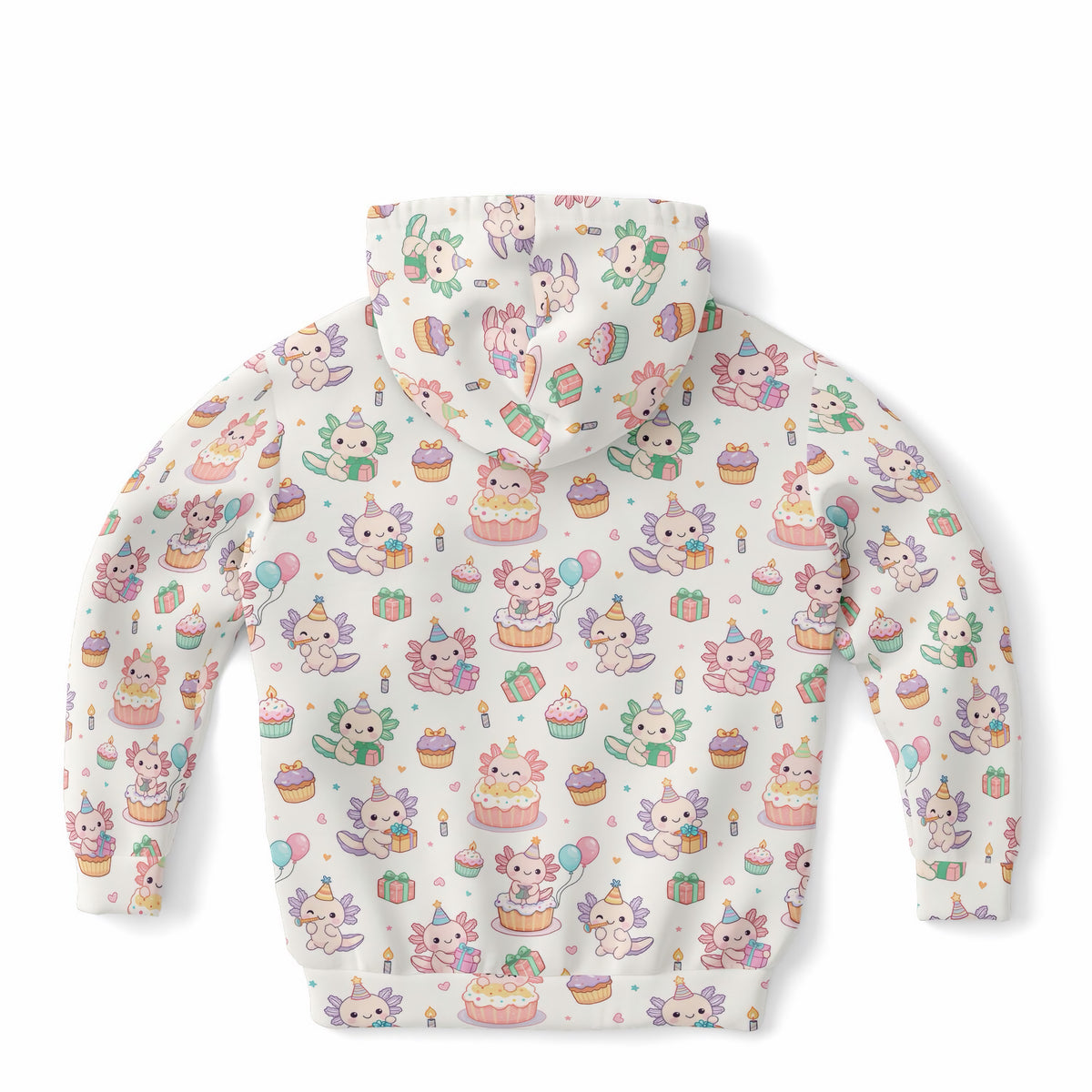 Kids Axolotl Birthday Hoodie – Ultra Comfy & Stretchy, Cozy Fleece or Lightweight Sports Fabric, Double-Layer Hood & Kangaroo Pocket