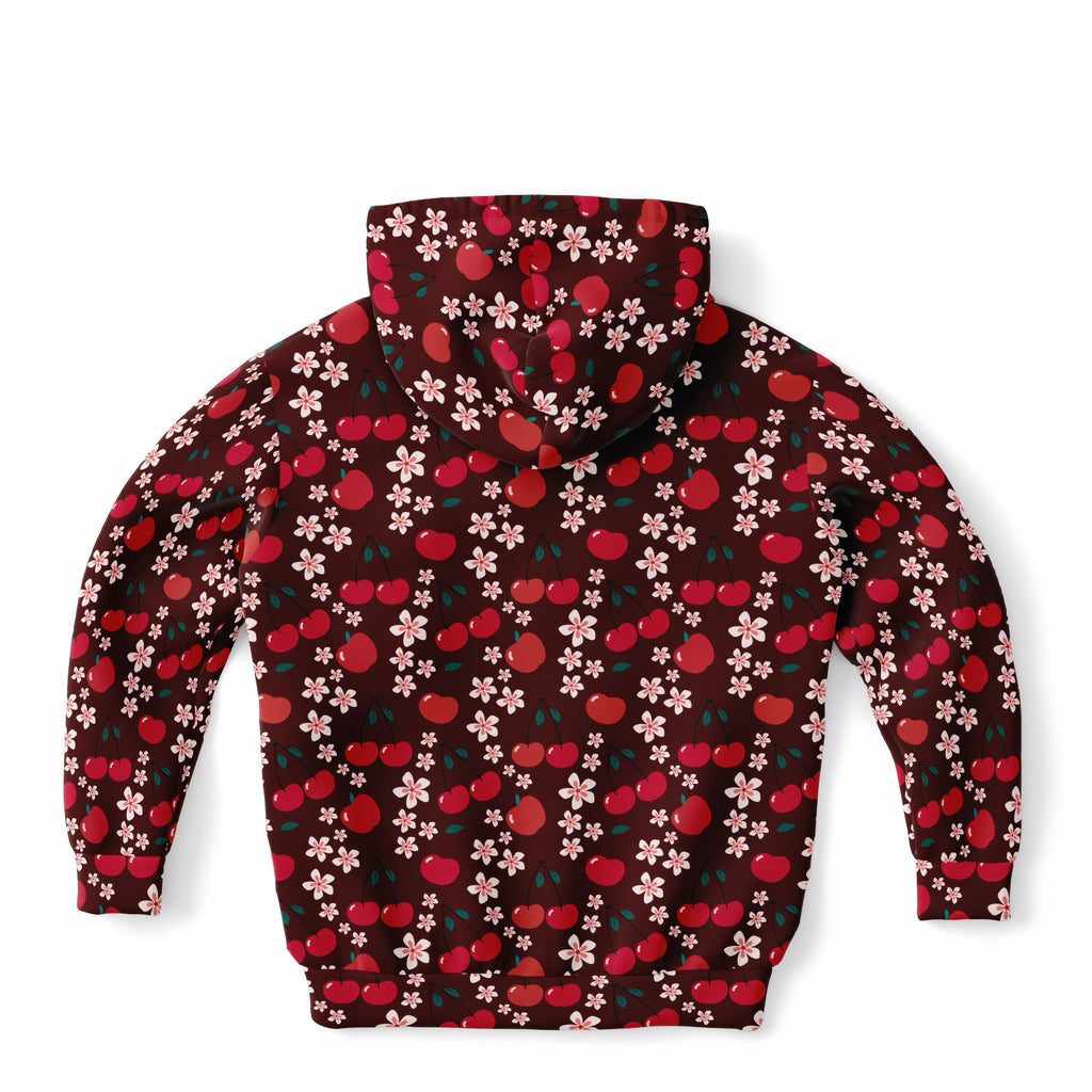 Girls Cherry Blossom Hoodie – Ultra Comfy & Stretchy, Cozy Fleece or Lightweight Sports Fabric, Double-Layer Hood & Kangaroo Pocket