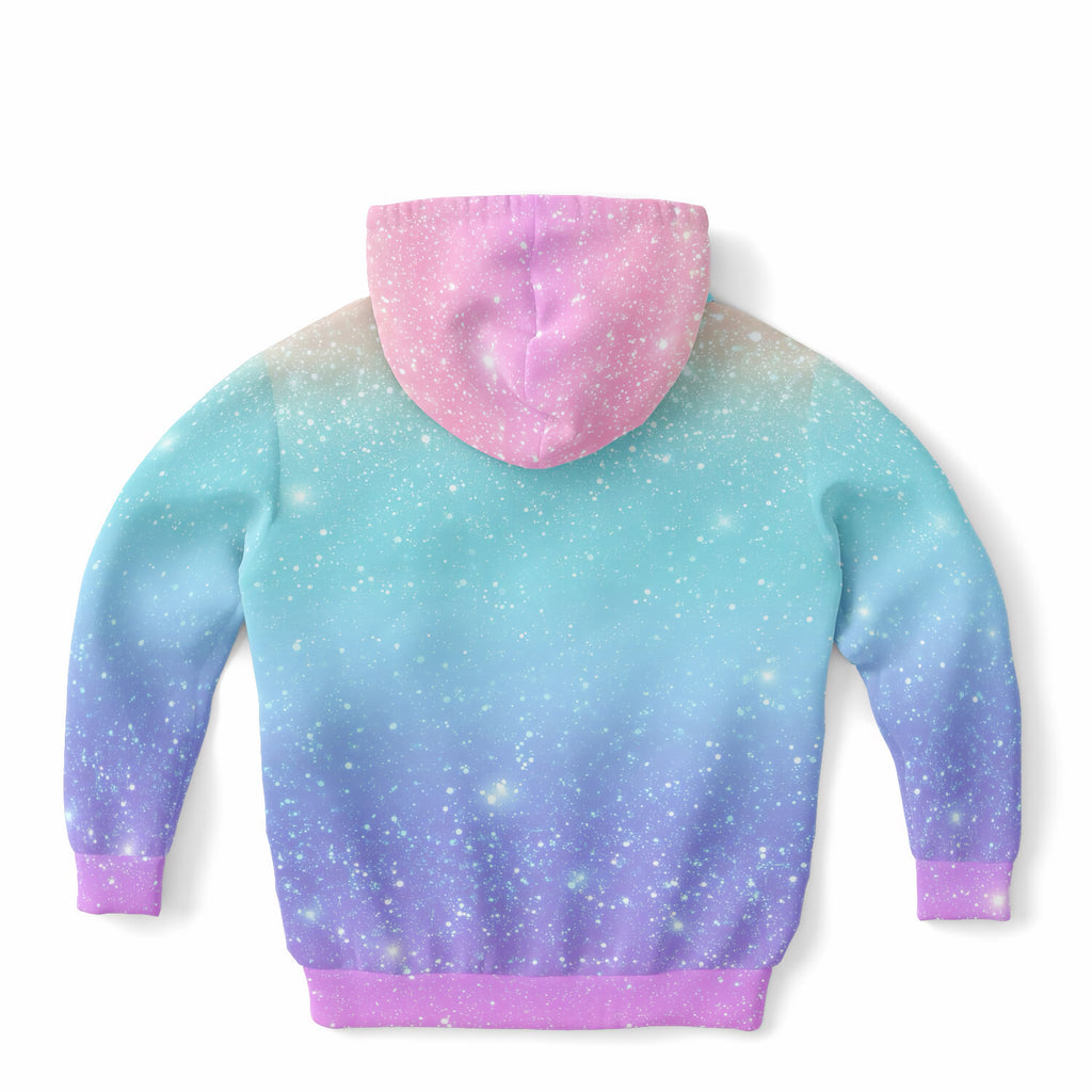 Girls Faux Sparkle Effect Hoodie – Ultra Comfy & Stretchy, Cozy Fleece or Lightweight Sports Fabric, Double-Layer Hood & Kangaroo Pocket