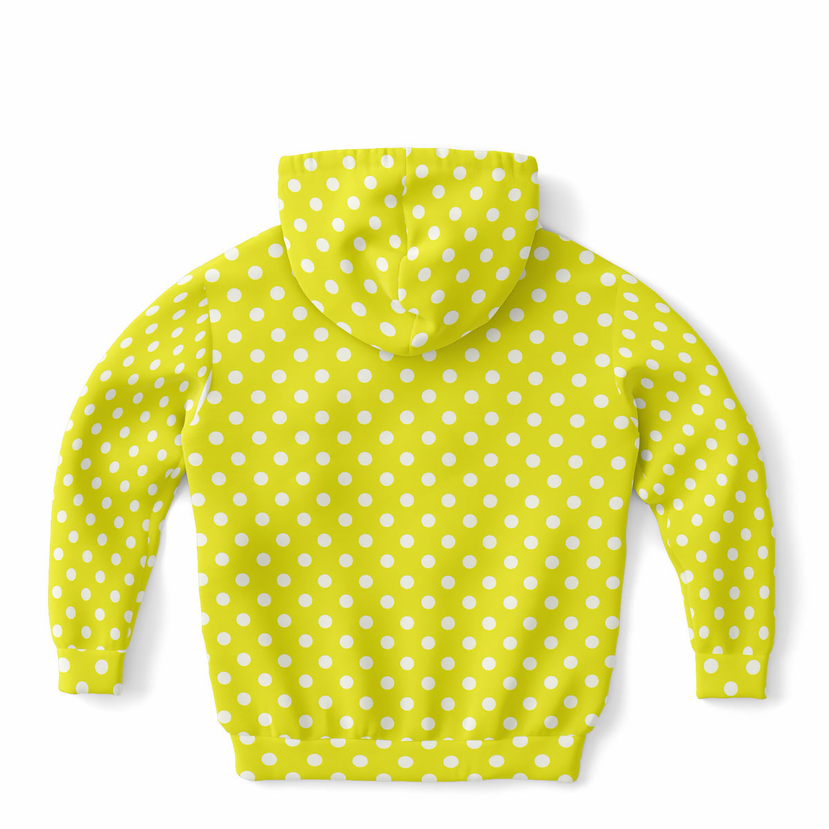 Kids Yellow Polka Dot Hoodie – Ultra Comfy & Stretchy, Cozy Fleece or Lightweight Sports Fabric, Double-Layer Hood & Kangaroo Pocket