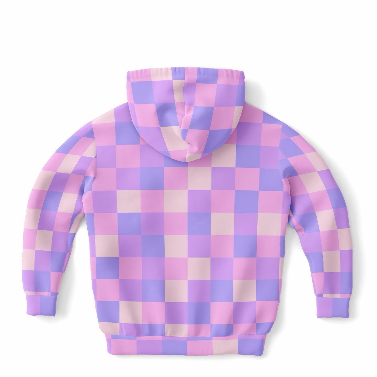 Girls Pink & Purple Checkered Hoodie – Ultra Comfy & Stretchy, Cozy Fleece or Lightweight Sports Fabric, Double-Layer Hood & Kangaroo Pocket