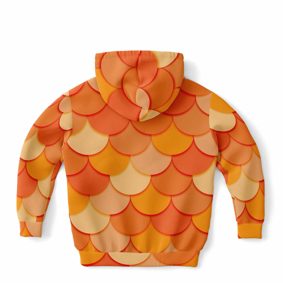 Girls Orange Mermaid Hoodie – Ultra Comfy & Stretchy, Cozy Fleece or Lightweight Sports Fabric, Double-Layer Hood & Kangaroo Pocket