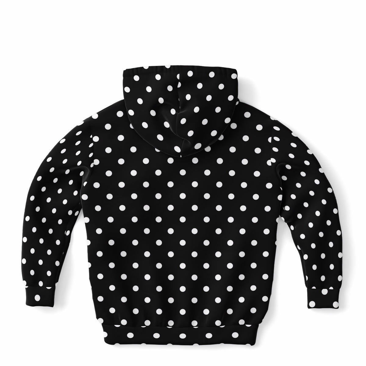 Kids Black Polka Dot Hoodie – Ultra Comfy & Stretchy, Cozy Fleece or Lightweight Sports Fabric, Double-Layer Hood & Kangaroo Pocket