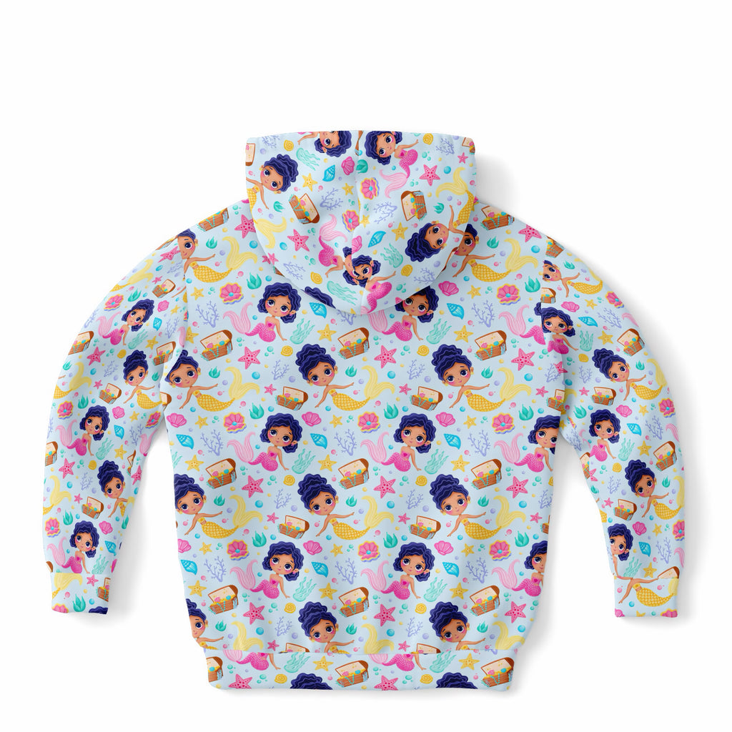 Girls Cute Mermaid Hoodie – Ultra Comfy & Stretchy, Cozy Fleece or Lightweight Sports Fabric, Double-Layer Hood & Kangaroo Pocket