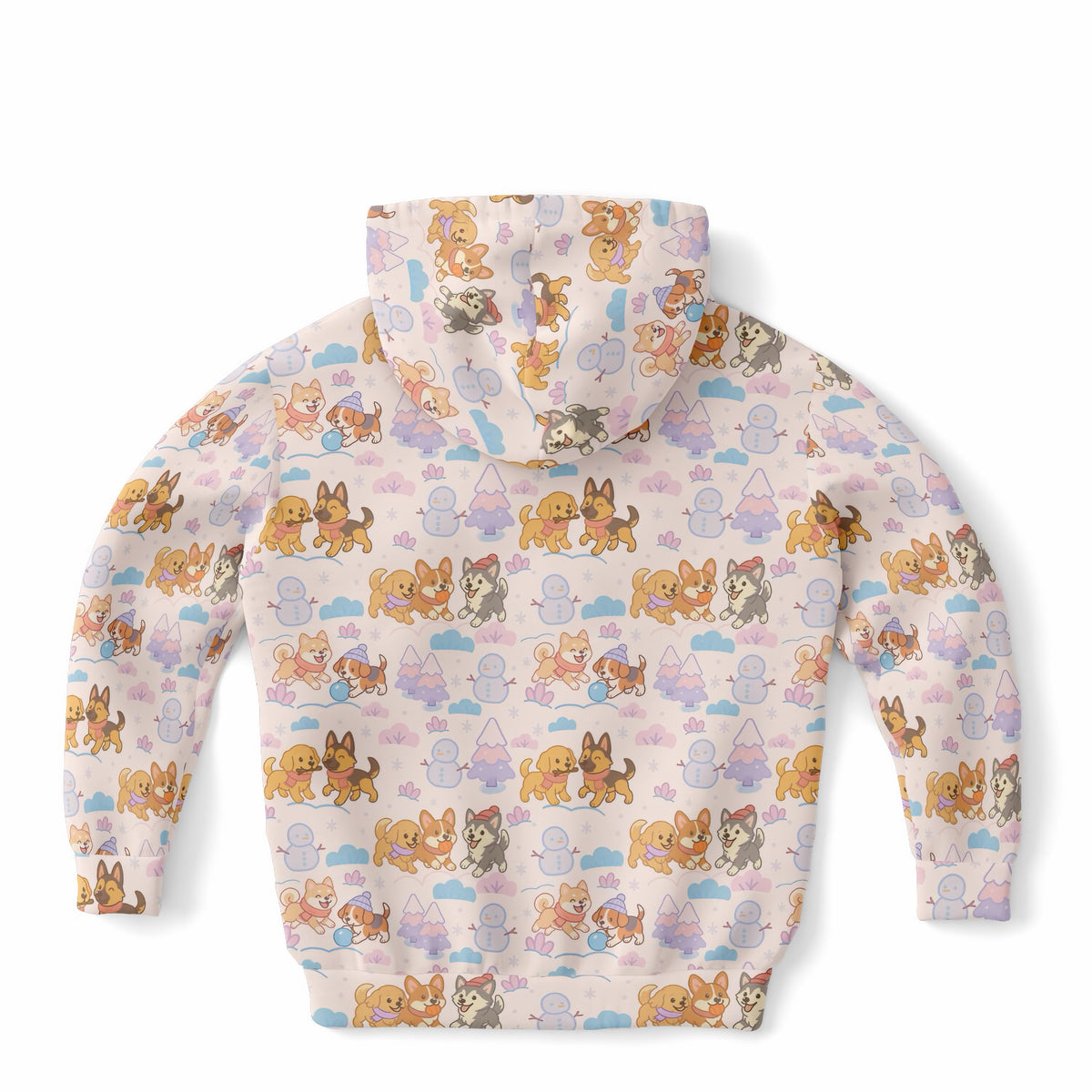 Kids Christmas Dogs Hoodie – Ultra Comfy & Stretchy, Cozy Fleece or Lightweight Sports Fabric, Double-Layer Hood & Kangaroo Pocket