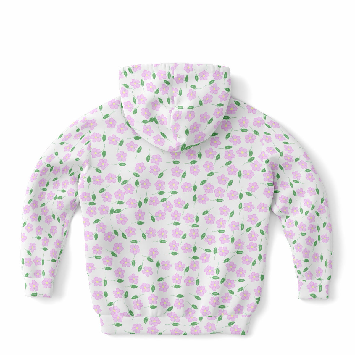 Girls Pink & Purple Floral Hoodie – Ultra Comfy & Stretchy, Cozy Fleece or Lightweight Sports Fabric, Double-Layer Hood & Kangaroo Pocket