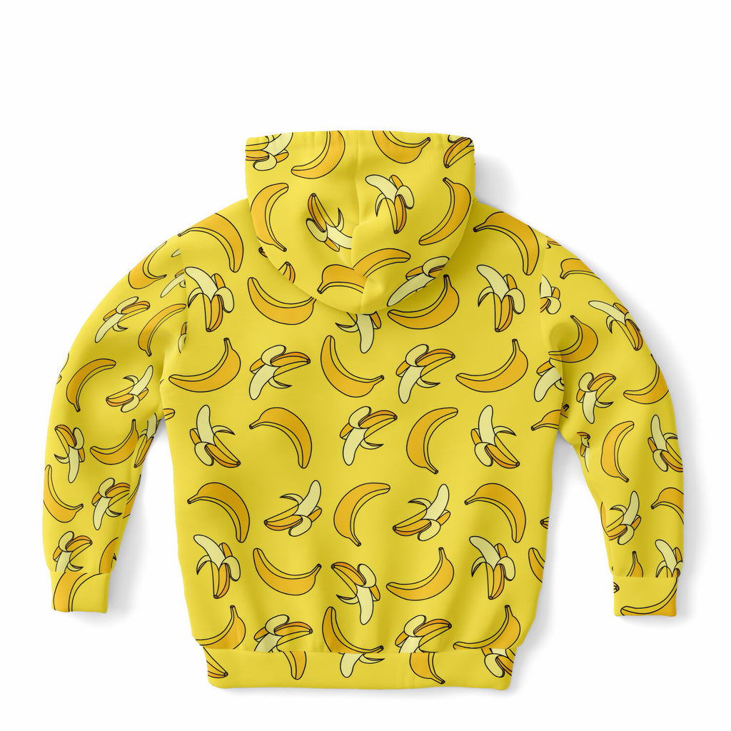 Kids Yellow Banana Hoodie – Ultra Comfy & Stretchy, Cozy Fleece or Lightweight Sports Fabric, Double-Layer Hood & Kangaroo Pocket