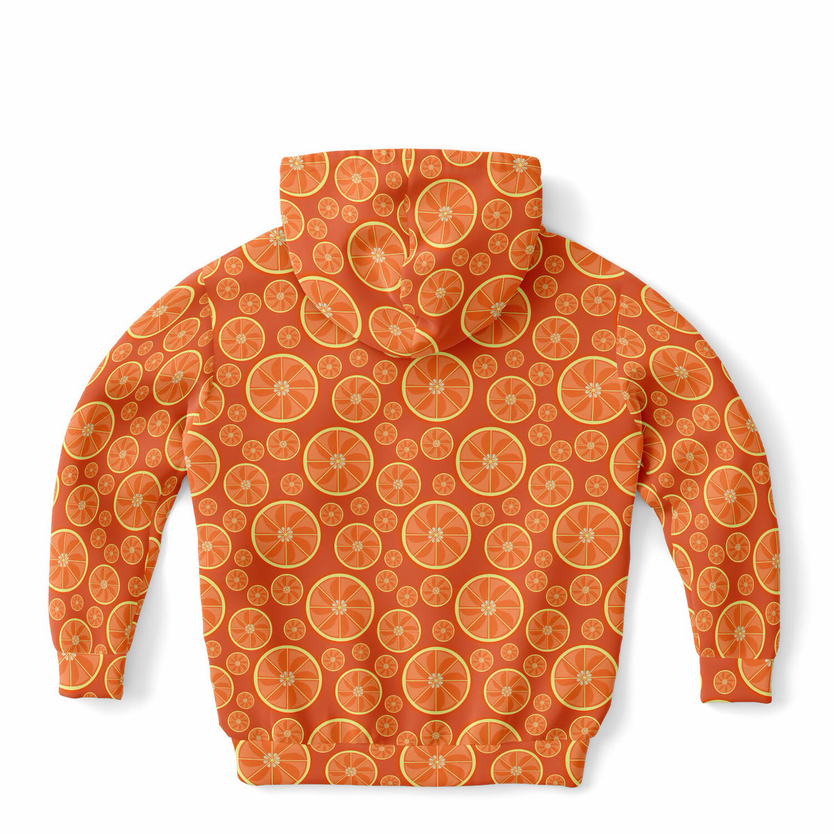 Kids Orange Citrus Hoodie – Ultra Comfy & Stretchy, Cozy Fleece or Lightweight Sports Fabric, Double-Layer Hood & Kangaroo Pocket