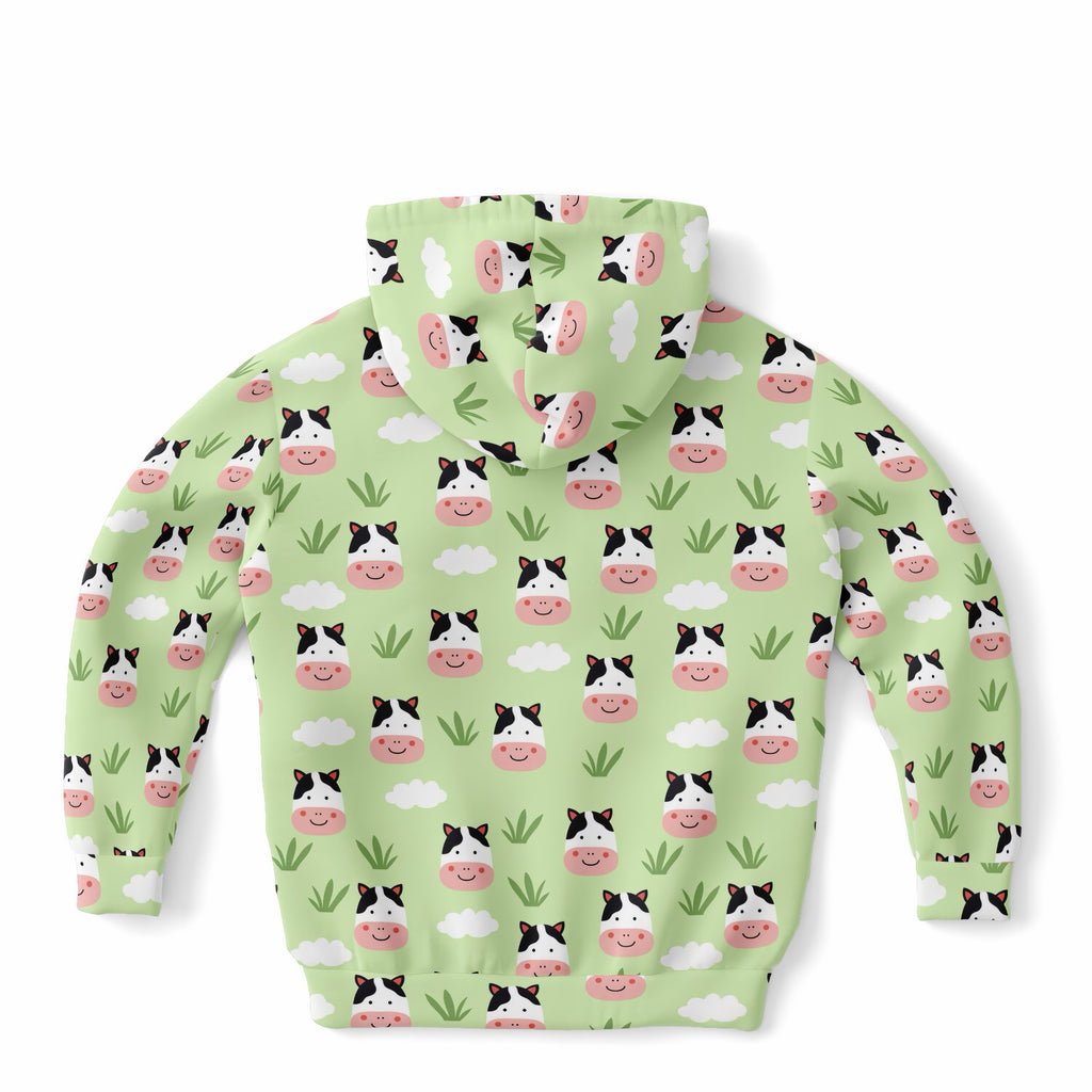 Kids Cow Hoodie – Ultra Comfy & Stretchy, Cozy Fleece or Lightweight Sports Fabric, Double-Layer Hood & Kangaroo Pocket